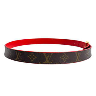 LOUIS VUITTON Reversible Monogram/ Red LV Initiales Belt 90/36 Hermes