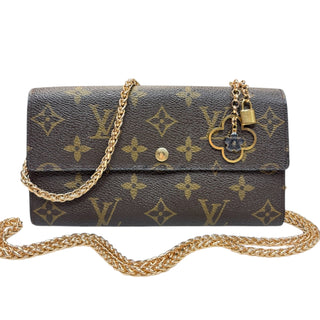 LOUIS VUITTON Monogram Sarah Wallet with added Crossbody Chain/Charm Louis Vuitton