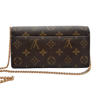 LOUIS VUITTON Monogram Sarah Wallet with added Gold Crossbody Chain Louis Vuitton