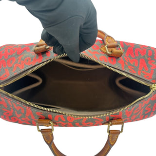 LOUIS VUITTON Red Stephen Sprouse Monogram Graffita Speedy 30 Louis Vuitton