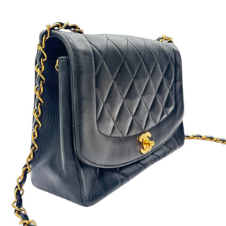 CHANEL Black Lambskin Medium Diana Single Flap Bag Chanel