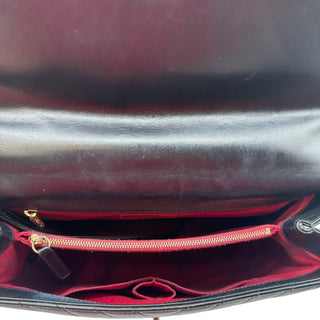 CHANEL Black Lambskin Chevron Coco Top Handle bag with Detachable Chain Chanel