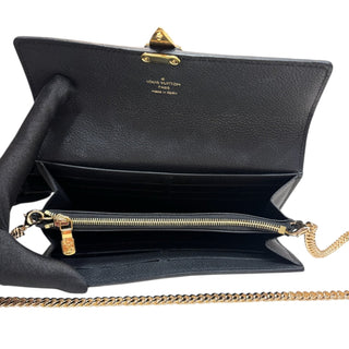 LOUIS VUITTON Black Empreinte Leather Metis Wallet with Chain Louis Vuitton