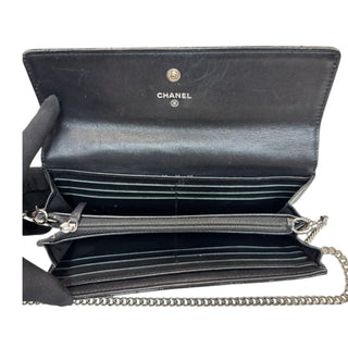 CHANEL Espresso Patent Leather Brilliant Long Flap Wallet Chanel