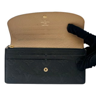 LOUIS VUITTON Bleu Infini Monogram Empreinte Sarah Wallet with Beige Edging Louis Vuitton