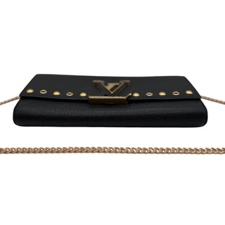 LOUIS VUITTON Black Taurillon Capucines Leather Wallet Louis Vuitton