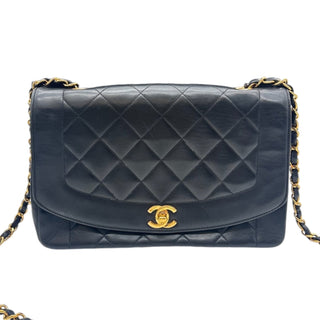 CHANEL Black Lambskin Medium Diana Single Flap Bag Chanel