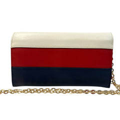 GUCCI Tri-Color Leather Queen Margaret Bee Wallet with Chain Gucci