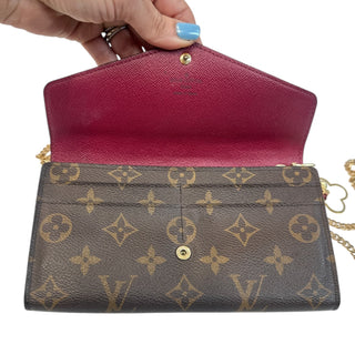 LOUIS VUITTON Monogram Sarah Wallet with added Gold Crossbody Chain/Charm Louis Vuitton