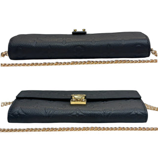 LOUIS VUITTON Black Empreinte Leather Metis Wallet with Chain Louis Vuitton