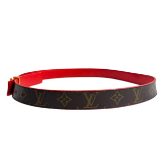 LOUIS VUITTON Reversible Monogram/ Red LV Initiales Belt 90/36 Hermes