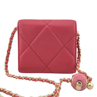 CHANEL 19 Pink Lambskin Compact Wallet Chanel