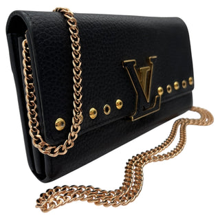 LOUIS VUITTON Black Taurillon Capucines Leather Wallet Louis Vuitton