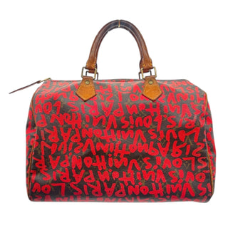 LOUIS VUITTON Red Stephen Sprouse Monogram Graffita Speedy 30 Louis Vuitton