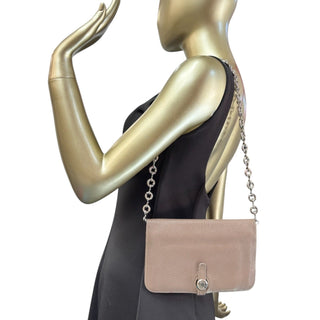 HERMES Etope Clemence Dogon Wallet with Unbranded Silver Chain Hermes