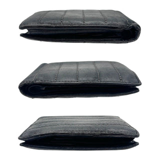Chanel Black Lambskin Leather Bi Fold Wallet Chanel