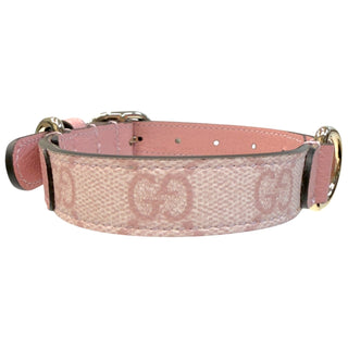 Gucci GG Supreme Powder Pink Canvas and Leather Small/Medium Dog Collar Gucci