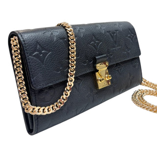 LOUIS VUITTON Black Empreinte Leather Metis Wallet with Chain Louis Vuitton