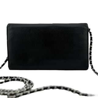 CHANEL Black Calfskin Trifold Wallet CHANEL