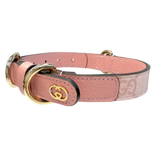 Gucci GG Supreme Powder Pink Canvas and Leather Small/Medium Dog Collar Gucci