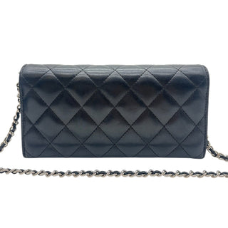 CHANEL Black Lambskin SHW Classic Flap Gusseted Wallet Chanel