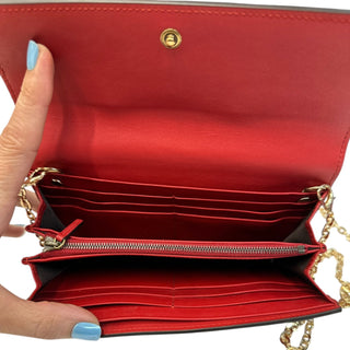 GUCCI Tri-Color Leather Queen Margaret Bee Wallet with Chain Gucci