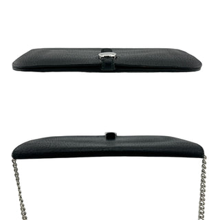 HERMES Black Clemence Dogon Wallet with Unbranded Chain Hermes