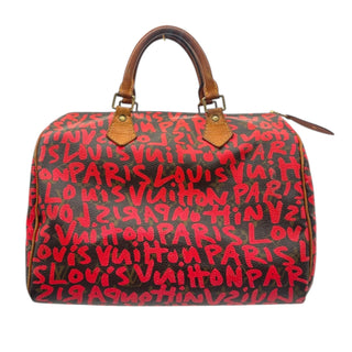LOUIS VUITTON Red Stephen Sprouse Monogram Graffita Speedy 30 Louis Vuitton