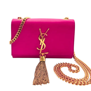 SAINT LAURENT Pink Kate Medium Chain Tassel Shoulder Bag Saint Laurent