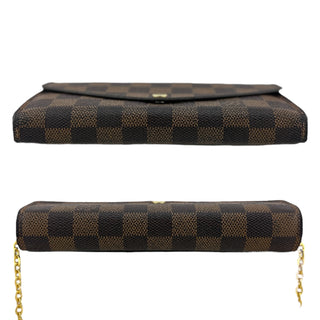 LOUIS VUITTON Damier Ebene Sarah Wallet with Chain Louis Vuitton