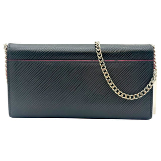 LOUIS VUITTON Black Epi Leather Sarah Wallet with Chain Louis Vuitton