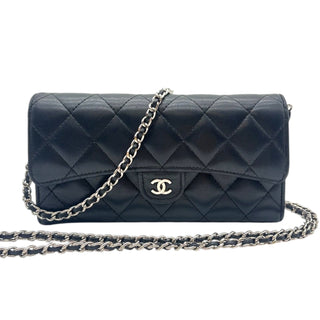 CHANEL Black Lambskin SHW Classic Flap Gusseted Wallet Chanel