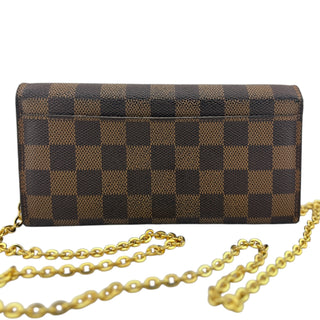 LOUIS VUITTON Damier Ebene Sarah Wallet with Chain Louis Vuitton