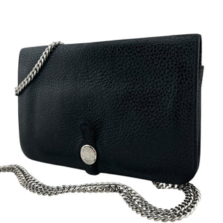 HERMES Black Clemence Dogon Wallet with Unbranded Chain Hermes