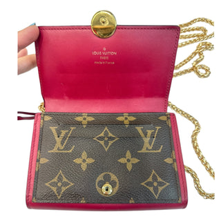 LOUIS VUITTON Monogram Flore Compact Wallet with Added Adjustable Chain Louis Vuitton