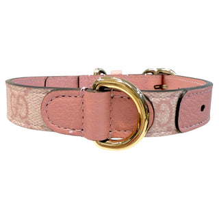 Gucci GG Supreme Powder Pink Canvas and Leather Small/Medium Dog Collar Gucci