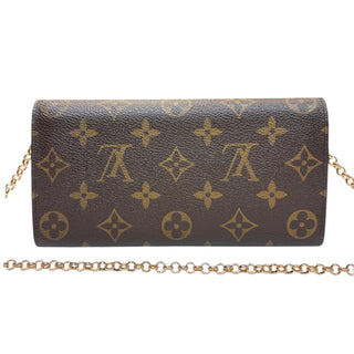 LOUIS VUITTON Monogram/Yellow Emilie Wallet with Added Crossbody Chain Louis Vuitton