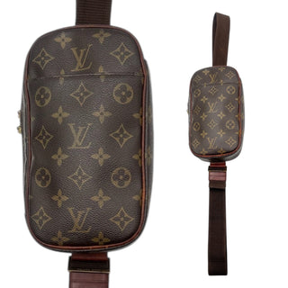 LOUIS VUITTON Monogram Coated Canvas Pochette Gange Bag Louis Vuitton