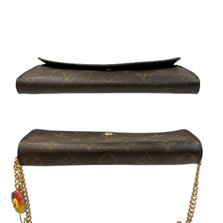 LOUIS VUITTON Monogram Sarah Wallet with added Gold Crossbody Chain/Charm Louis Vuitton