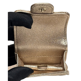 CHANEL Metallic Lambskin Airpod Case with Chain Clasp Chanel