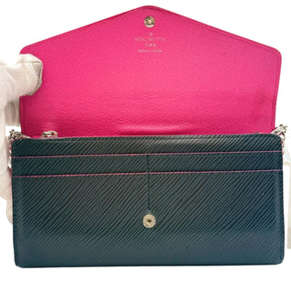 LOUIS VUITTON Black Epi Leather Sarah Wallet with Chain Louis Vuitton