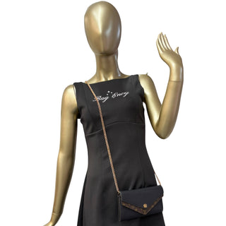 LOUIS VUITTON Monogram Double V Wallet with added Gold Chain Louis Vuitton