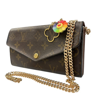 LOUIS VUITTON Monogram Sarah Wallet with added Gold Crossbody Chain/Charm Louis Vuitton