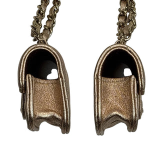 CHANEL Metallic Lambskin Airpod Case with Chain Clasp Chanel