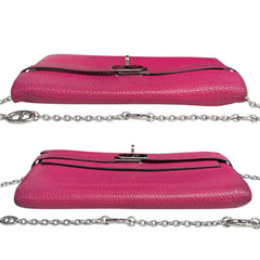 HERMES Pink Chevre Leather Kelly Wallet
