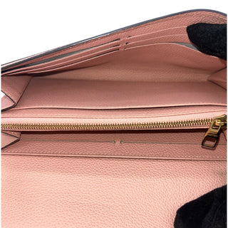 LOUIS VUITTON Pink Empreinte Wallet with Added Gold Crossbody Chain Louis Vuitton