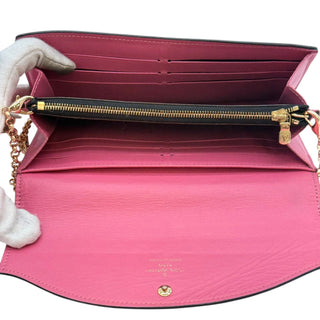 LOUIS VUITTON Monogram Green Tuileries Sarah Wallet with added Gold Crossbody Chain Louis Vuitton