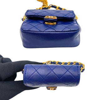 CHANEL Blue Lambskin Micro Classic Flap Belt Bag Chanel