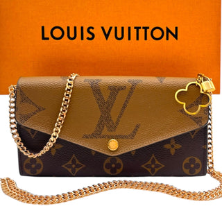 LOUIS VUITTON Reverse Monogram Sarah Wallet with added Chain Louis Vuitton
