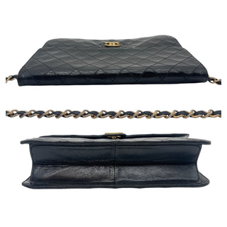 CHANEL Black Lambskin Classic Single Flap Chain Bag Chanel